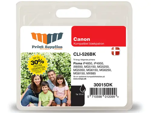 MM Black Inkjet Cartridge - Replaces Canon CLI-526BK (4540B001) - 30% Extra ink compared to OEM 30015DK