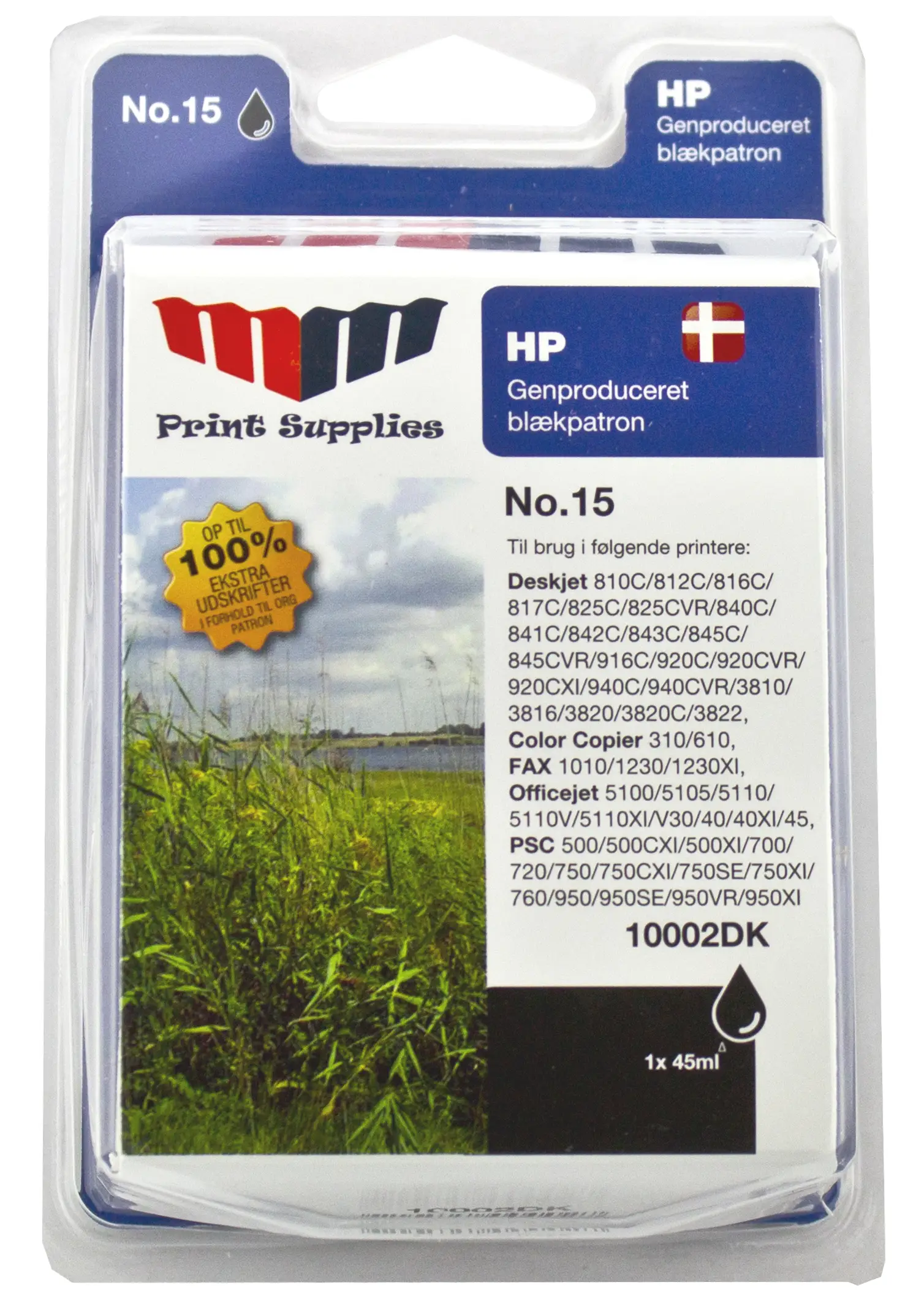MM Black Inkjet Cartridge - Replaces HP No.15 (C6615DE) 10002DK