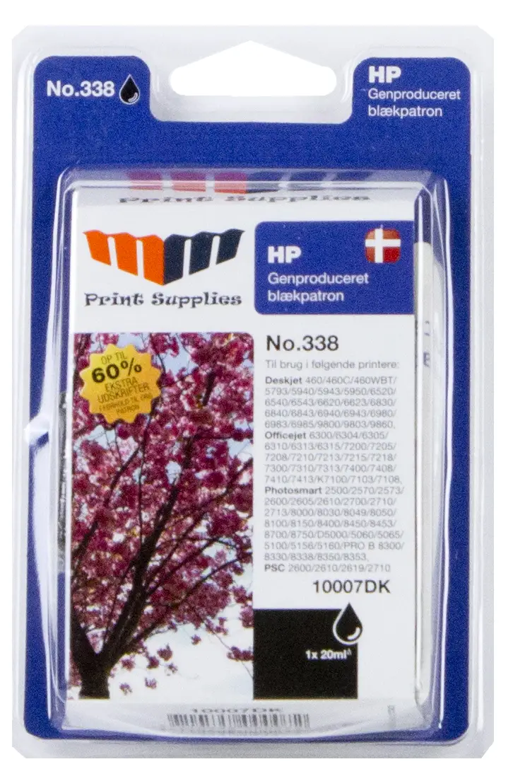 MM Black Inkjet Cartridge - Replaces HP No.338 (C8765EE) - 15% Extra ink compared to OEM 10007DK