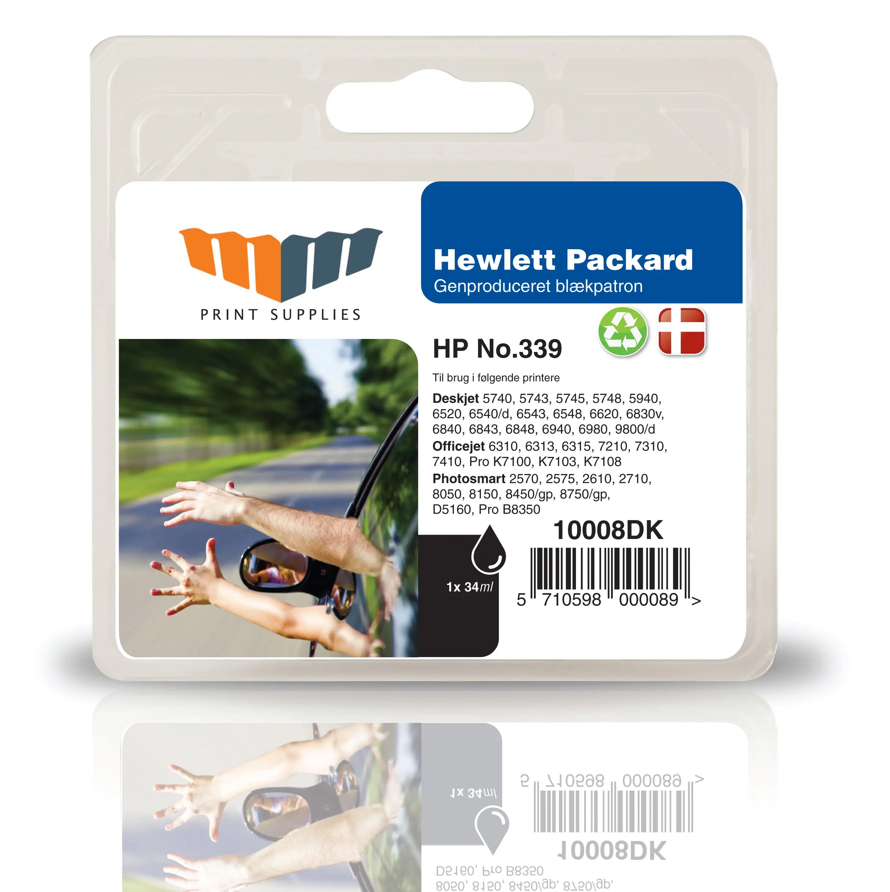 MM Black Inkjet Cartridge - Replaces HP No.339 (C8767EE) - 20% Extra ink compared to OEM 10008DK
