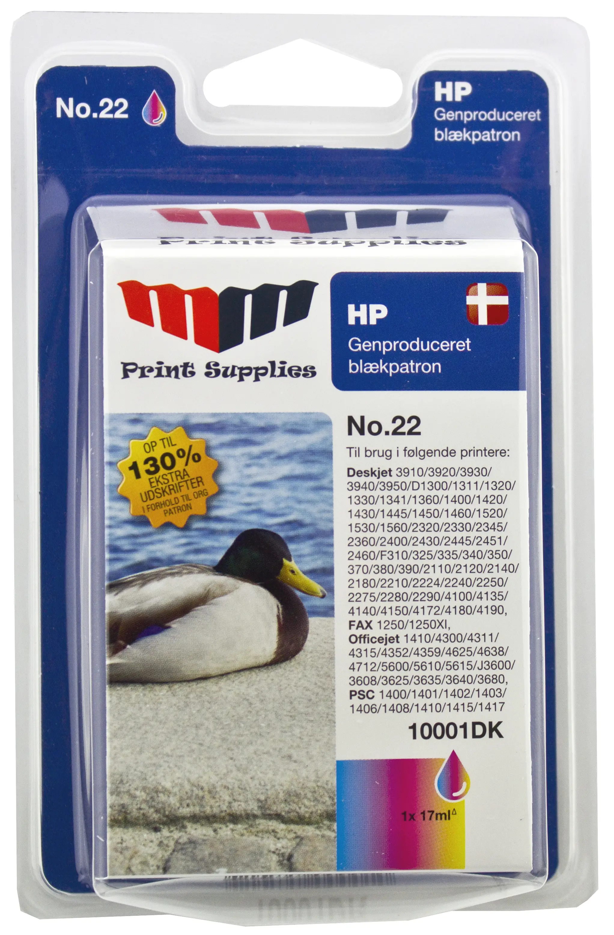 MM Color Inkjet Cartridge - Replaces HP No.22 (C9352AE) - 130% Extra ink compared to OEM 10001DK
