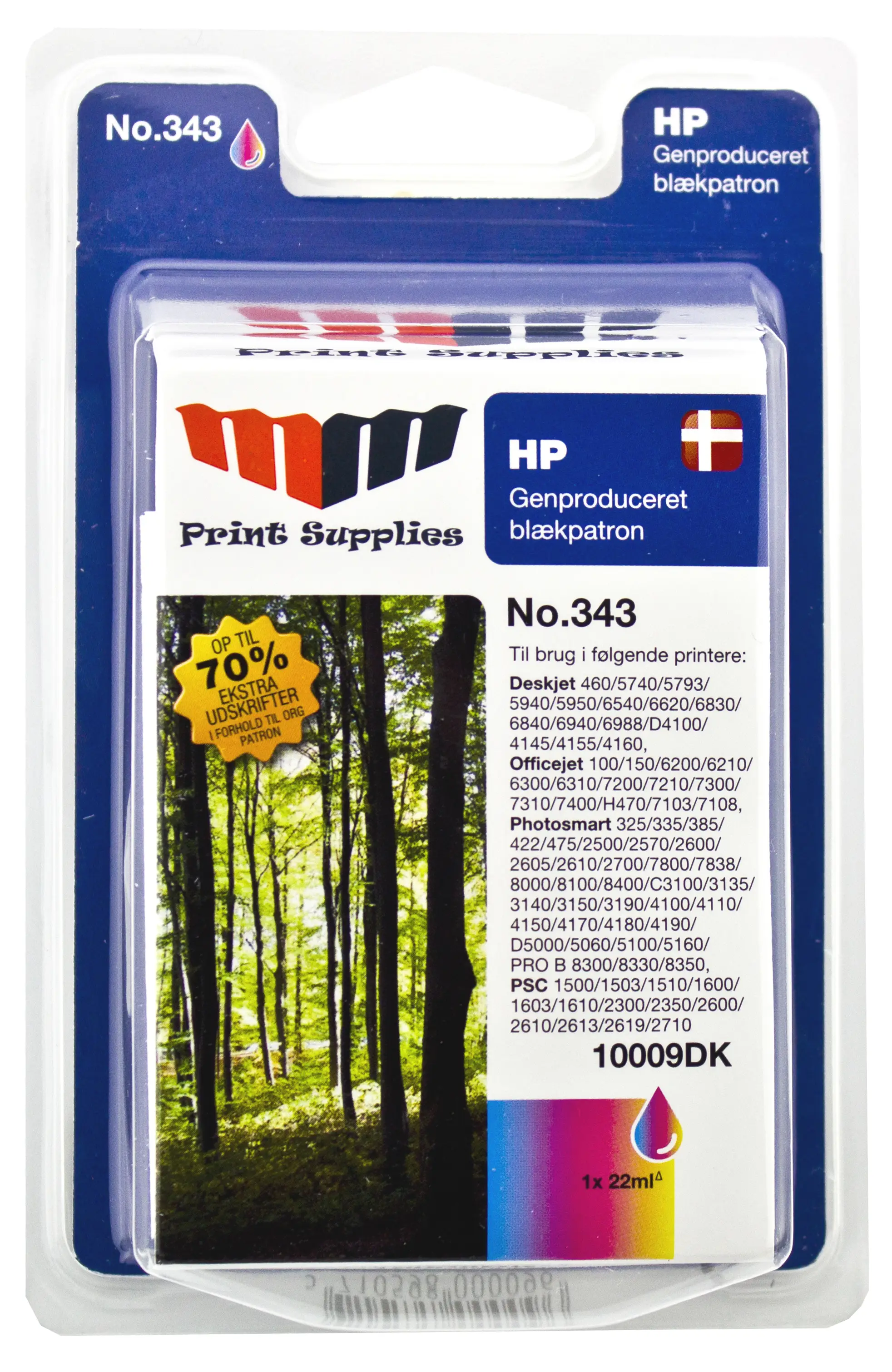 MM Color Inkjet Cartridge - Replaces HP No.343 (C8766EE) - 70 % Extra ink compared to OEM 10009DK