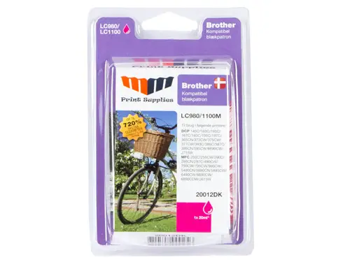 MM Magenta Inkjet Cartridge - Replaces Brother LC980M & LC1100M - 720% Extra pages compared to OEM 20012DK