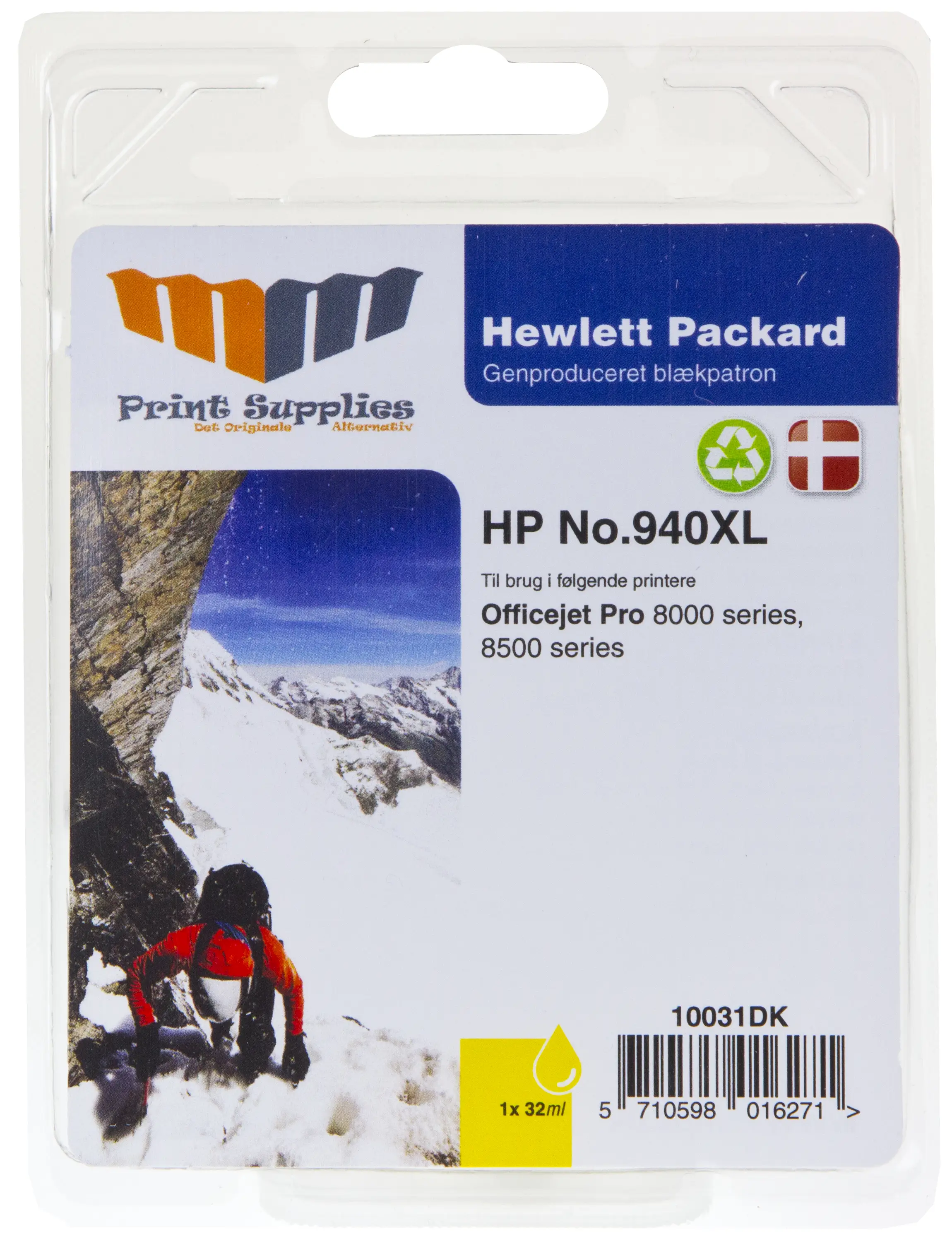 MM Yellow Inkjet Cartridge - Replaces HP No.940XL (C4909AE) - 40% Extra ink compared to OEM 10031DK