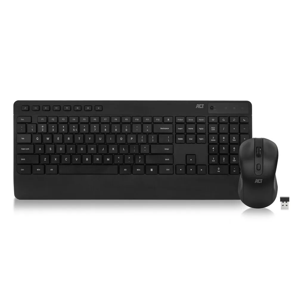 ACT AC5725 klavye Fare dahil Evrensel RF kablosuz QWERTY Siyah
