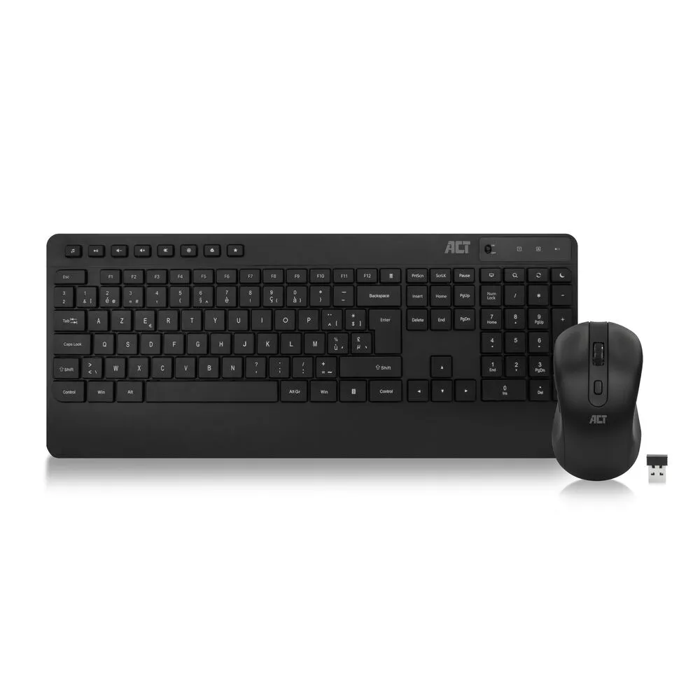 ACT AC5730 klavye Fare dahil Evrensel RF kablosuz AZERTY Siyah
