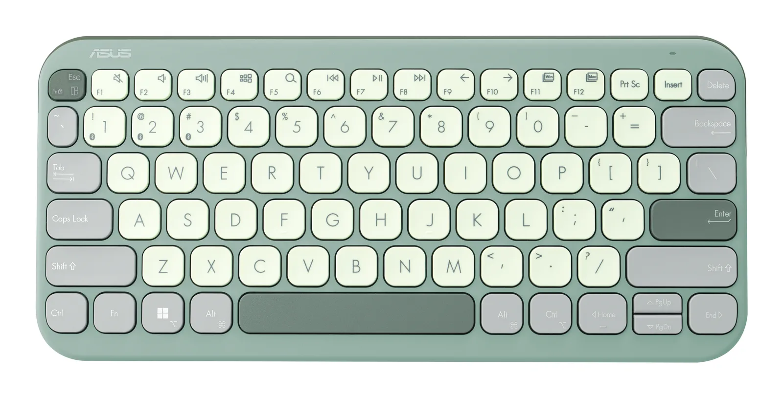ASUS Marshmallow Keyboard KW100 klavye Ev Bluetooth Yeşil, Gri, Beyaz