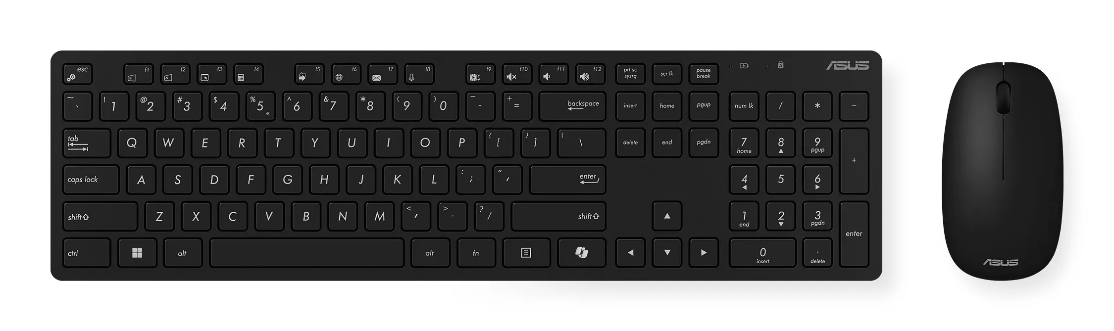 ASUS W5000 KEYBOARD+MOUSE/BK klavye Fare dahil Ofis RF kablosuz QWERTY İngiliz İngilizcesi Siyah