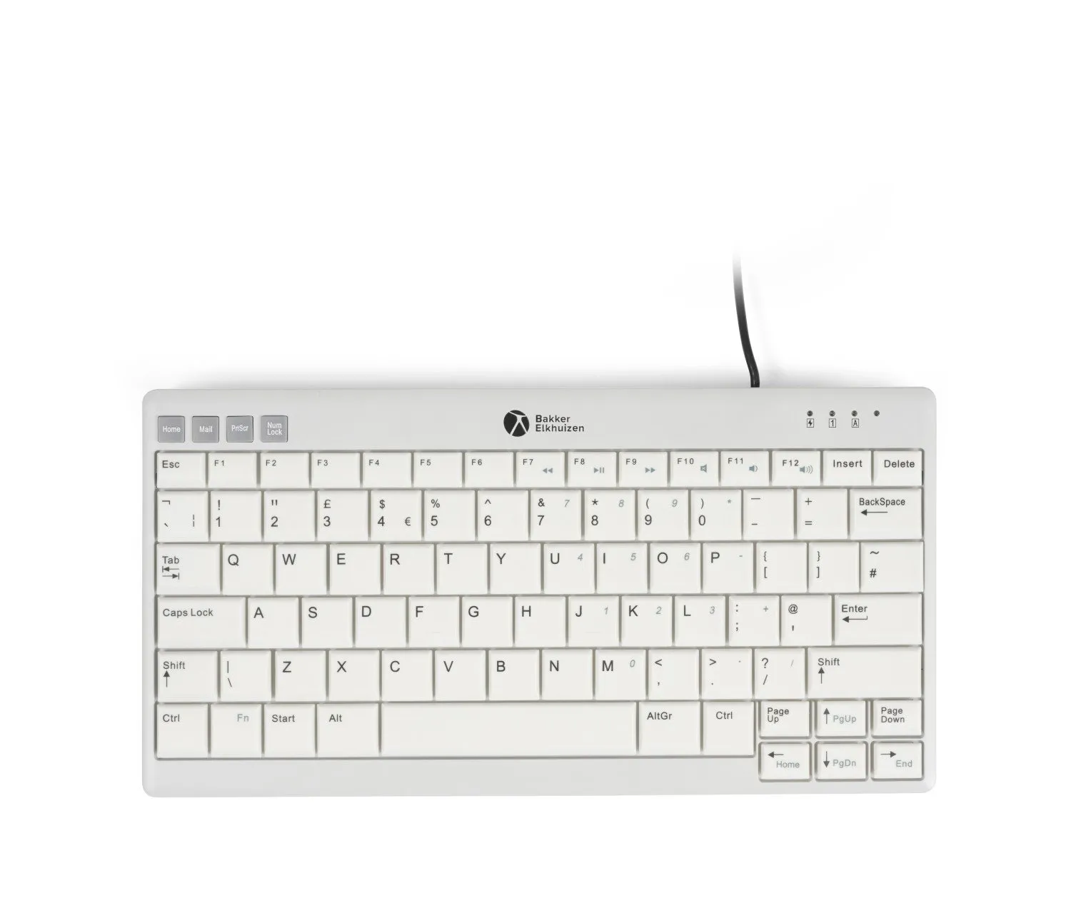 BakkerElkhuizen UltraBoard 950 V2 klavye Ofis USB QWERTY İngiliz İngilizcesi Koyu gri, Açık Gri