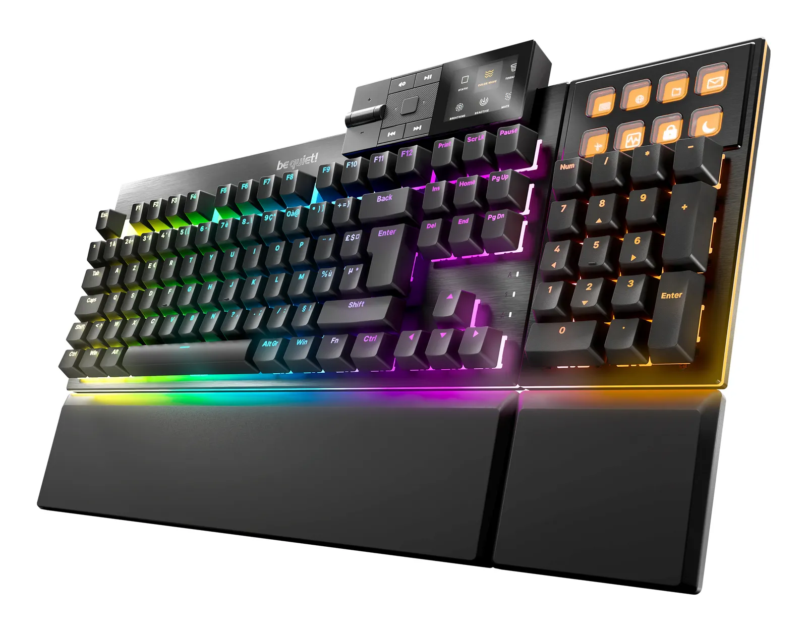 be quiet! Dark Mount Silent Linear FR ISO klavye Oyun USB AZERTY Fransızca Siyah
