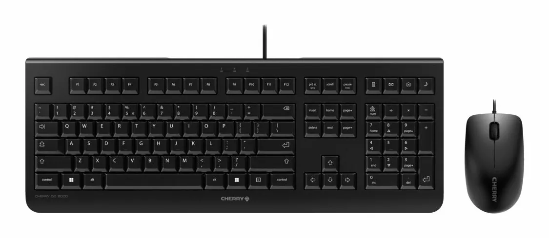 CHERRY DC 2000 klavye Fare dahil Ev / Ofis USB QWERTY Geleneksel Çince Siyah