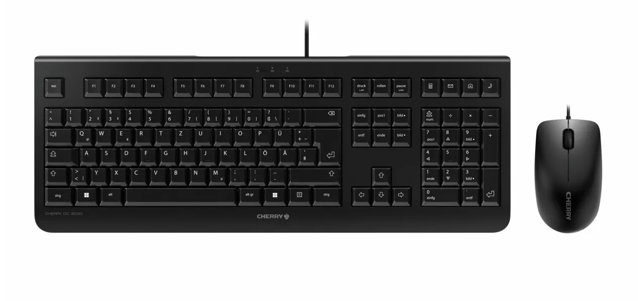 CHERRY DC 2000 klavye Fare dahil Ev / Ofis USB QWERTY Türkçe Siyah