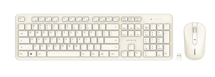 CHERRY DW 2300 klavye Fare dahil Ev / Ofis RF kablosuz QWERTY Geleneksel Çince Beyaz