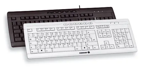 CHERRY eVolution STREAM Corded MultiMedia Keyboard, Light Grey (DE) G85-23000DE-0
