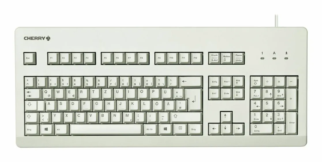 CHERRY G80-3000 klavye Ev / Ofis USB QWERTY Korece Açık Gri