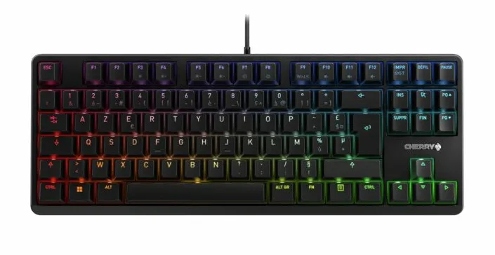 CHERRY G80-3000N RGB TKL klavye Oyun USB AZERTY Fransızca Siyah