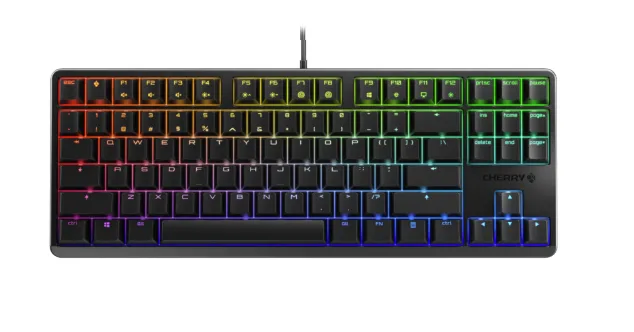 CHERRY G80-3000S TKL RGB klavye Oyun USB QWERTY Chinese Pinyin Siyah