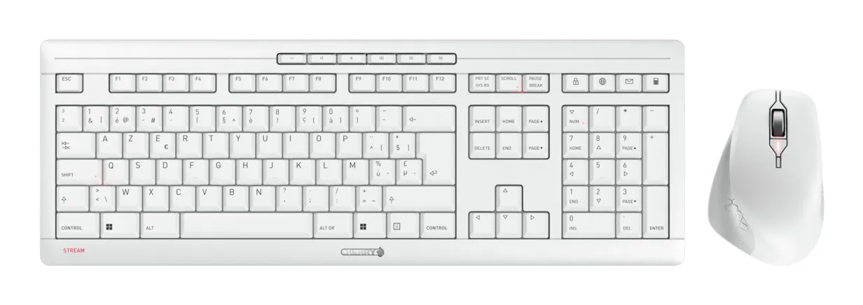 CHERRY JD-8550BE-0 klavye Fare dahil Ev / Ofis RF kablosuz AZERTY Belçikalı Beyaz