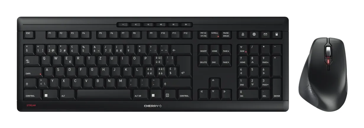 CHERRY JD-8550CH-2 klavye Fare dahil Ev / Ofis RF kablosuz QWERTZ İsviçre Siyah