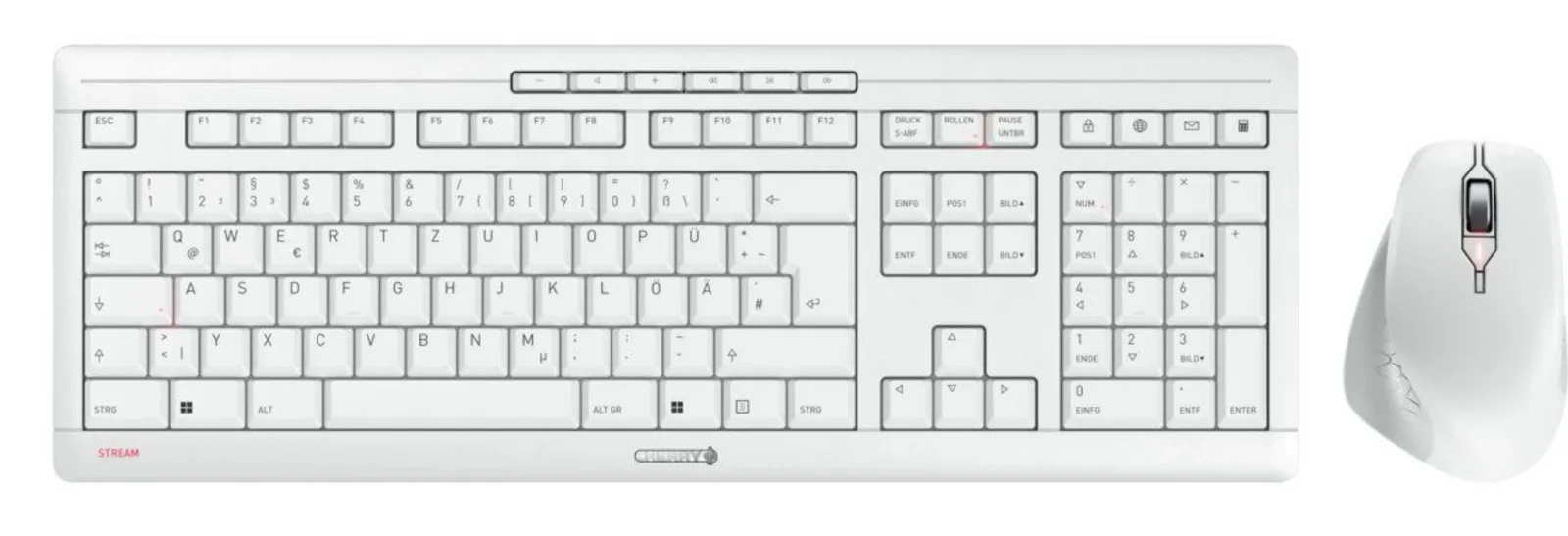 CHERRY JD-8550DE-0 klavye Fare dahil Ev / Ofis RF kablosuz QWERTZ Almanca Beyaz