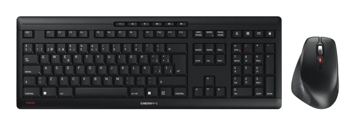 CHERRY JD-8550ES-2 klavye Fare dahil Ev / Ofis RF kablosuz QWERTY İspanyolca Siyah