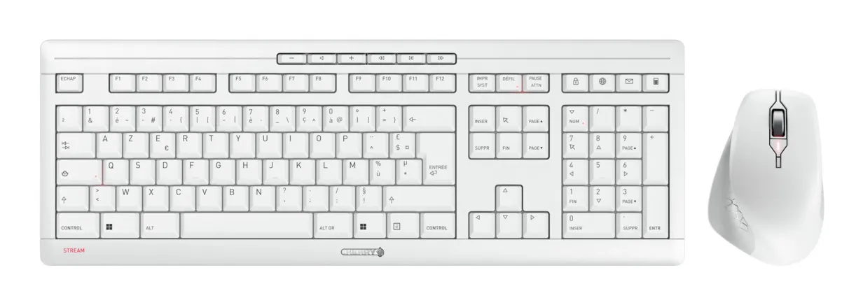 CHERRY JD-8550FR-0 klavye Fare dahil Ev / Ofis RF kablosuz AZERTY Fransızca Beyaz