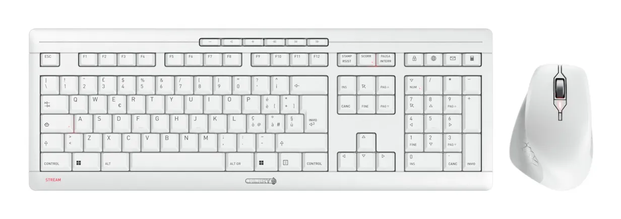 CHERRY JD-8550IT-0 klavye Fare dahil Ev / Ofis RF kablosuz QWERTY İtalyanca Beyaz