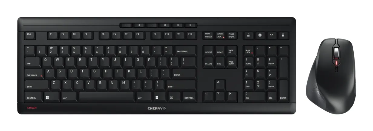 CHERRY JD-8550US-2 klavye Fare dahil Ev / Ofis RF kablosuz QWERTY Amerikan İngilizcesi Siyah