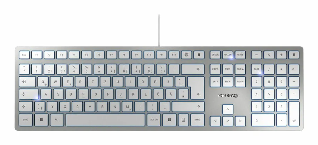 CHERRY JK-1600TW-1 klavye Ev / Ofis USB QWERTY Chinese Pinyin Gümüş, Beyaz