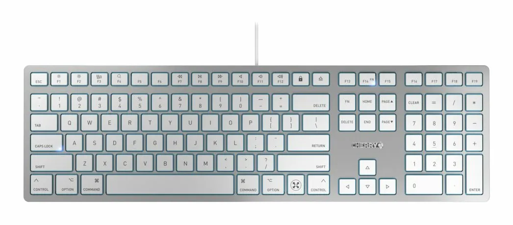 CHERRY JK-1620CN-1 klavye Ofis USB QWERTY Geleneksel Çince Gümüş, Beyaz