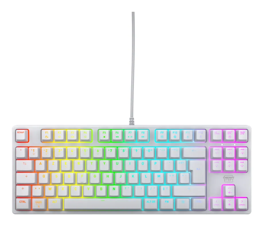CHERRY K4V2 TKL klavye Oyun USB AZERTY Fransızca Beyaz