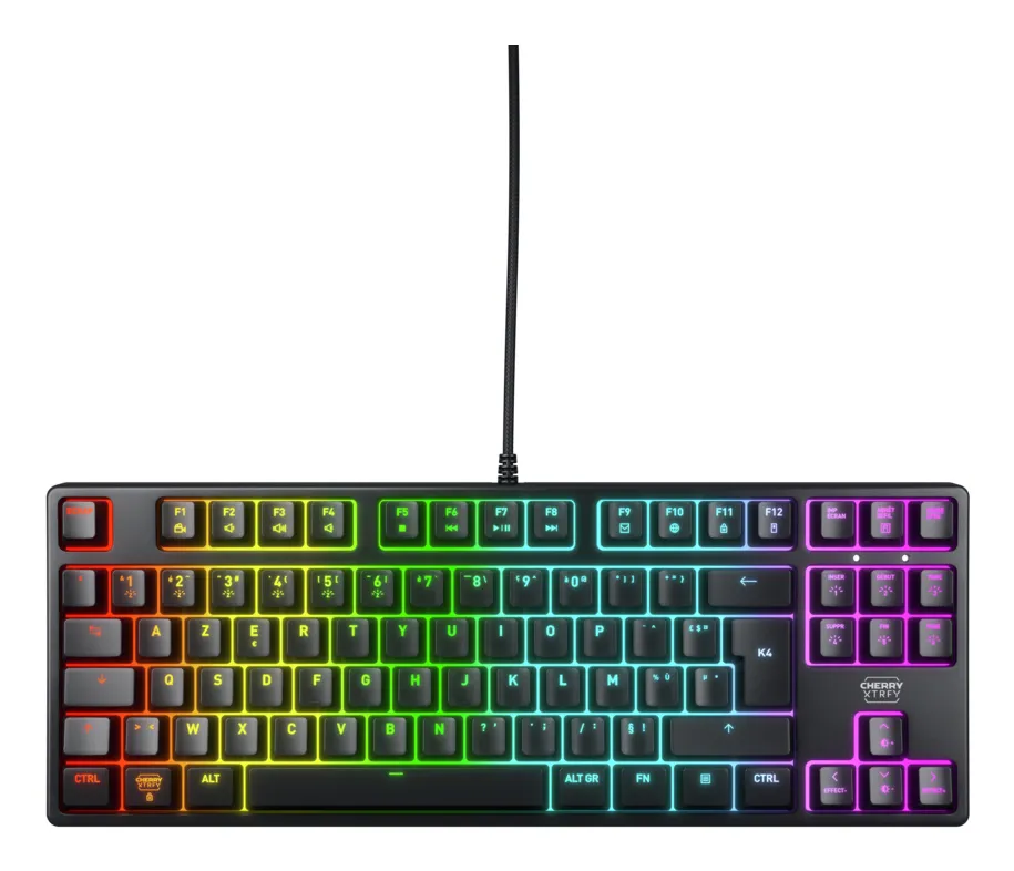 CHERRY K4V2 TKL klavye Oyun USB AZERTY Fransızca Siyah