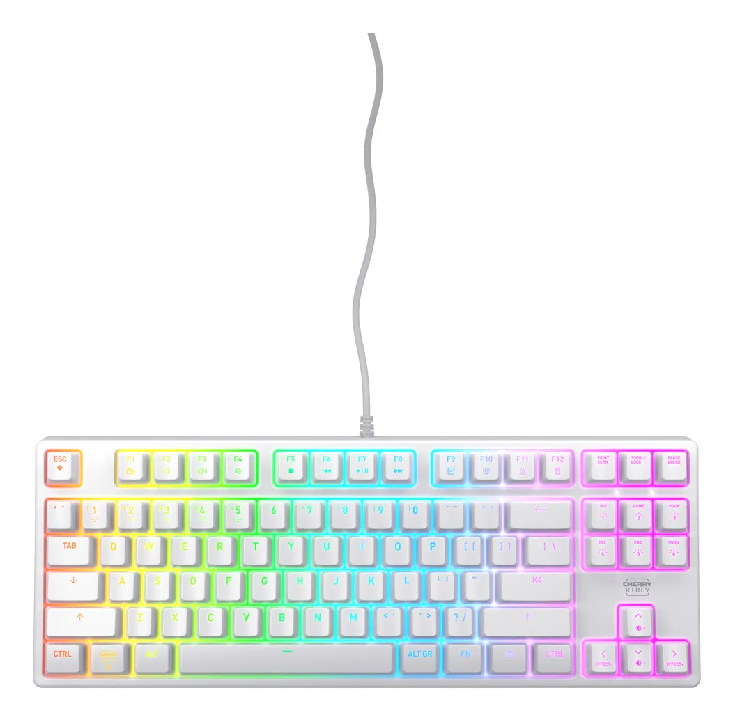 CHERRY K4V2 TKL klavye Oyun USB QWERTY Amerikan İngilizcesi Beyaz
