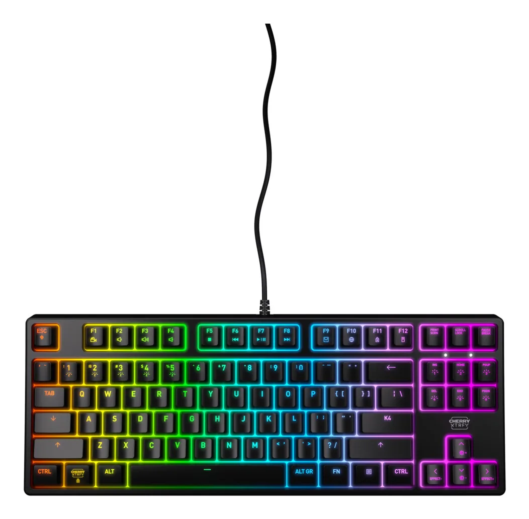 CHERRY K4V2 TKL klavye Oyun USB QWERTY Amerikan İngilizcesi Siyah