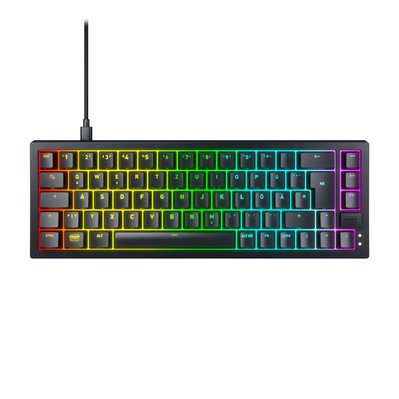 CHERRY K5V2 Compact klavye Oyun USB QWERTZ Almanca Siyah