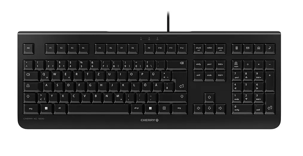 CHERRY KC 1000 klavye Ev / Ofis USB QWERTY Portekizce Siyah