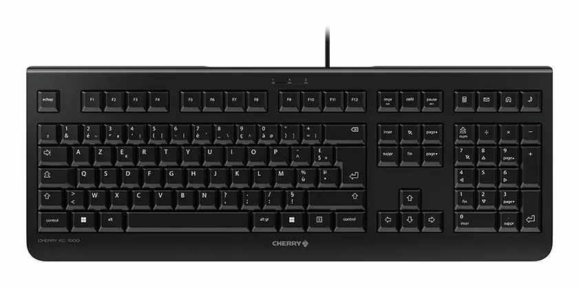 CHERRY KC 1000 klavye Evrensel USB AZERTY Siyah