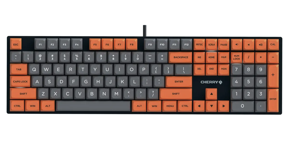 CHERRY KC 200 MX klavye Oyun USB QWERTY Geleneksel Çince Gri, Turuncu