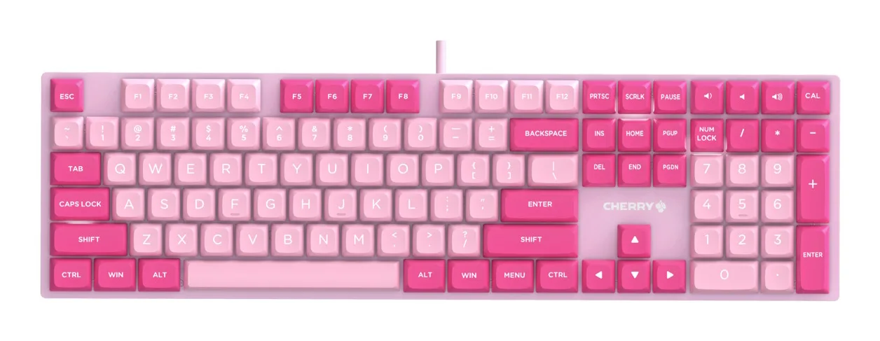 CHERRY KC 200 MX klavye Oyun USB QWERTY Geleneksel Çince Pembe