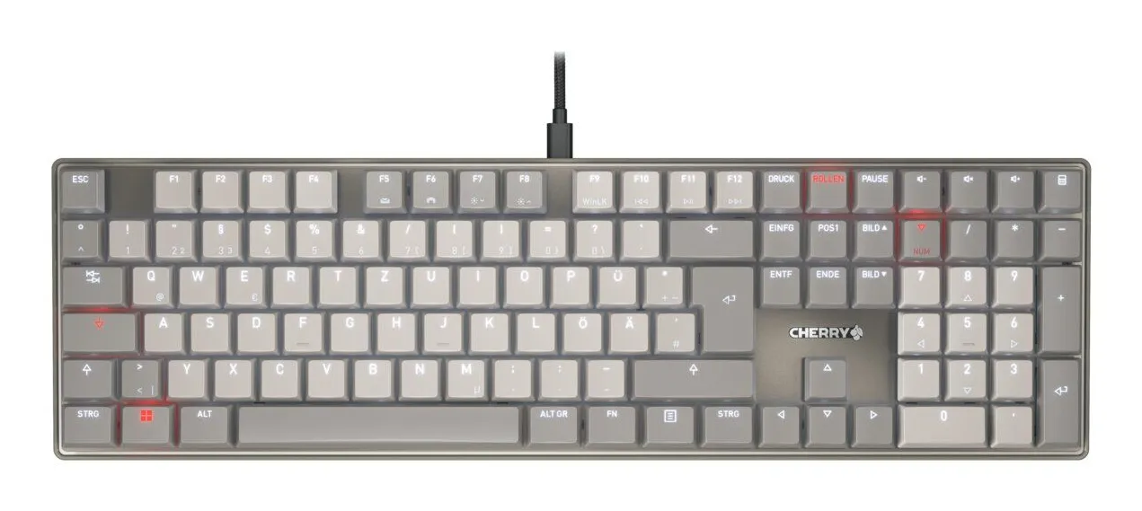 CHERRY KC 500 MX LP klavye Ev / Ofis USB QWERTZ Almanca Gri
