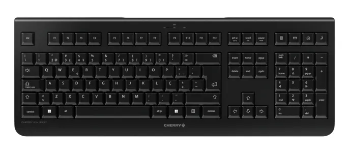 CHERRY KW 3000 klavye Evrensel RF kablosuz QWERTY Portekizce Siyah