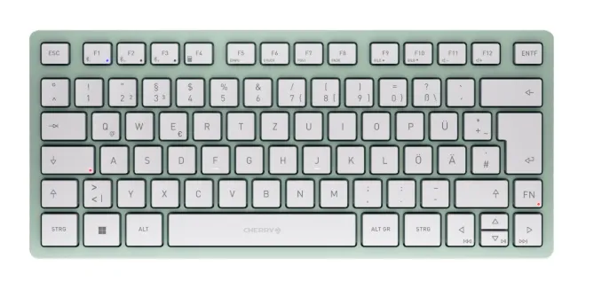 CHERRY KW 7100 MINI BT klavye Evrensel Bluetooth QWERTY Geleneksel Çince Açık Yeşil, Beyaz
