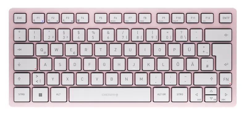 CHERRY KW 7100 MINI BT klavye Evrensel Bluetooth QWERTY Geleneksel Çince Pembe, Beyaz