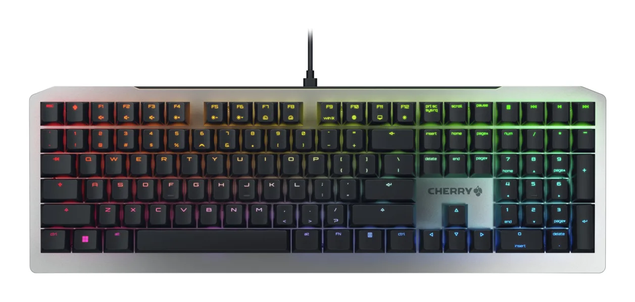CHERRY MV3.0 RGB klavye Oyun USB QWERTY Amerikan İngilizcesi Siyah, Gri
