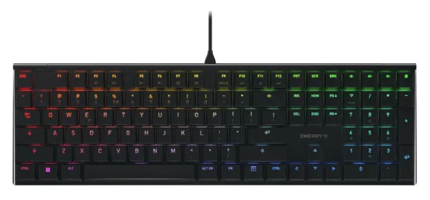 CHERRY MX 10.0N RGB klavye Oyun USB QWERTY Geleneksel Çince Siyah