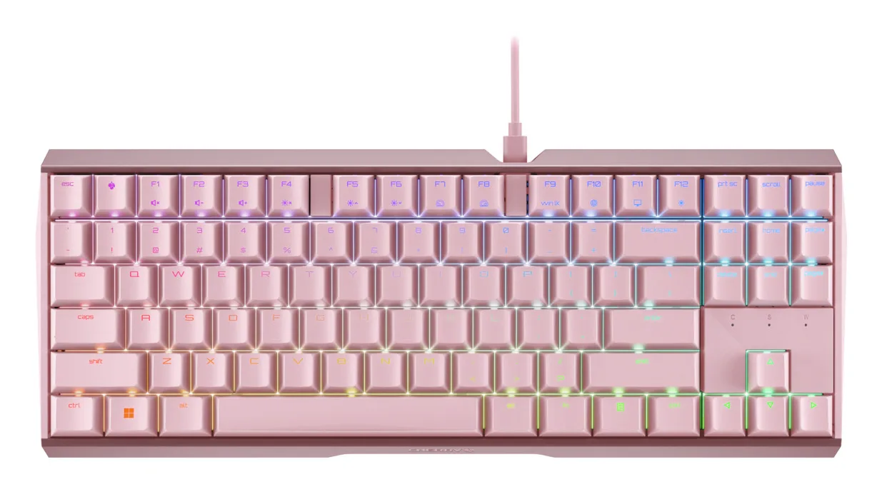 CHERRY MX 3.0S TKL RGB klavye Oyun USB QWERTY İngilizce Pembe