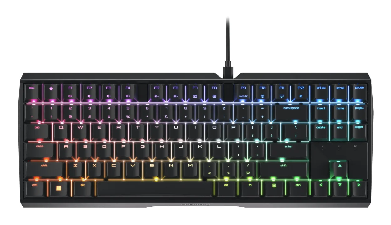 CHERRY MX 3.0S TKL RGB klavye Oyun USB QWERTY Korece Siyah