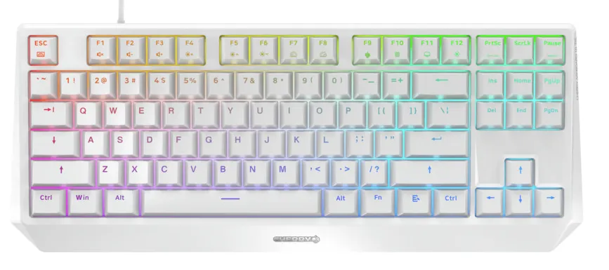 CHERRY MX Board 1.0 TKL RGB klavye Oyun USB QWERTY İngilizce Beyaz