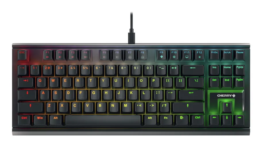 CHERRY MX1.1 TKL RGB klavye Oyun USB QWERTY İngilizce Siyah