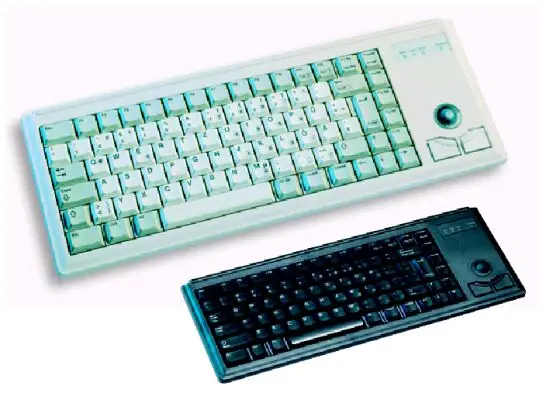 CHERRY Slim Line Keyboard Cherry Qwerty US 83keys PS2 with trackball Black G84-4400PRBEU